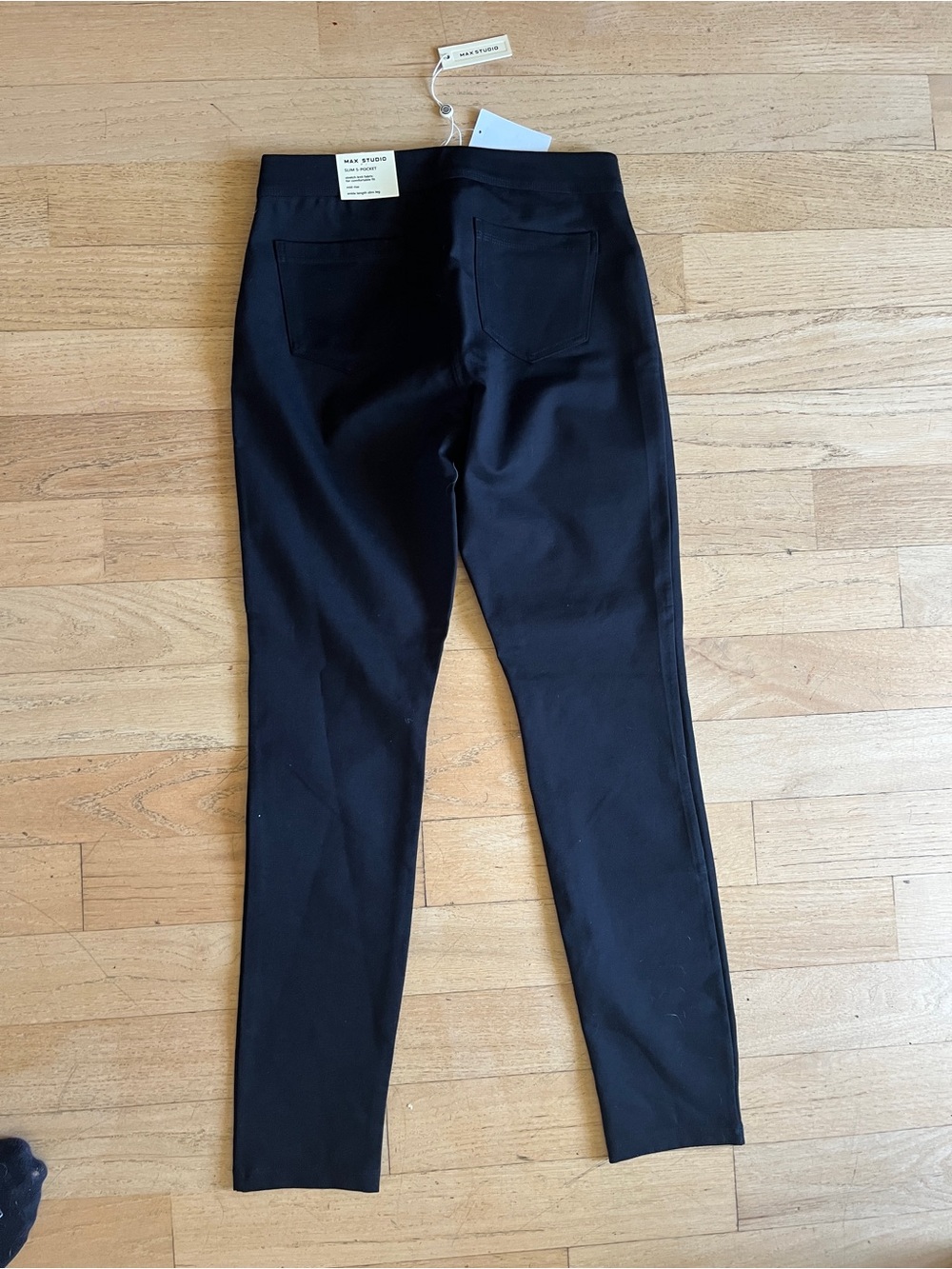 Max Studio women’s Black Slim 5-Pocket stretchy Ponte pants new Medium